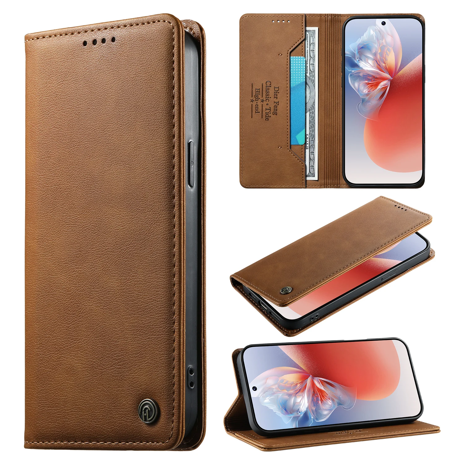 Business Flip Leather Case For Xiaomi Redmi Note 15 14 13 Pro + Plus 15A 15C 14C 13C Matte Luxury Cards Solt Stand Phone Cover