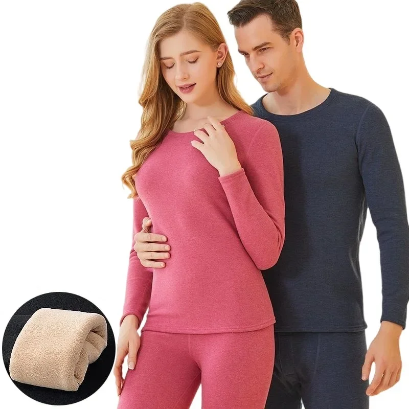 Winter Thermal Underwear Men Berber Fleece Thick Base Layer Long Johns Keep Warm Ealstic Men Clothing L to 4XL Asian Size