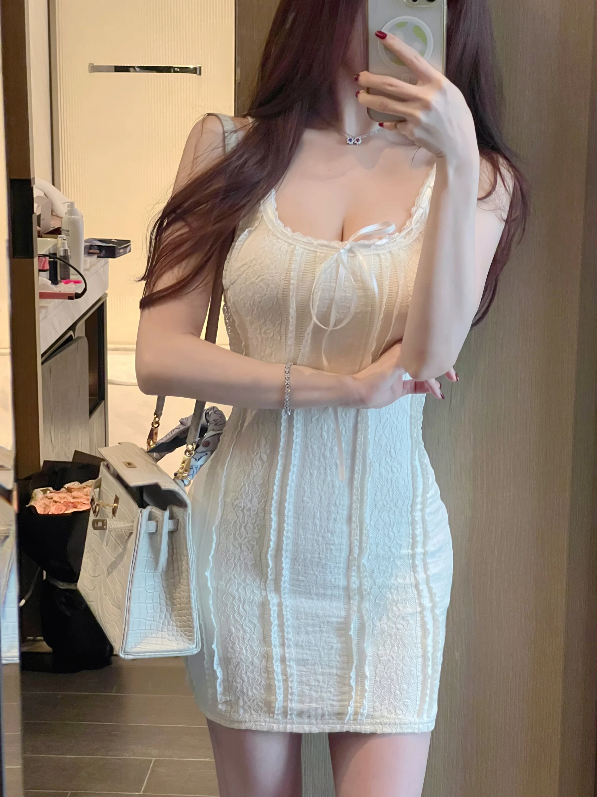 

Summer Pure Desire Sexy Skirt Lace Trim ter Dr Women's Bodycon Dr Floral Embroidery Bla White Gown