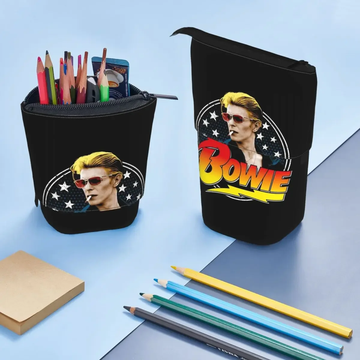Davids Bowied Reversible Pencil Case for Boys Girls School Pen Box Pencil Bag Stationery Supplies Pen Holder Bag