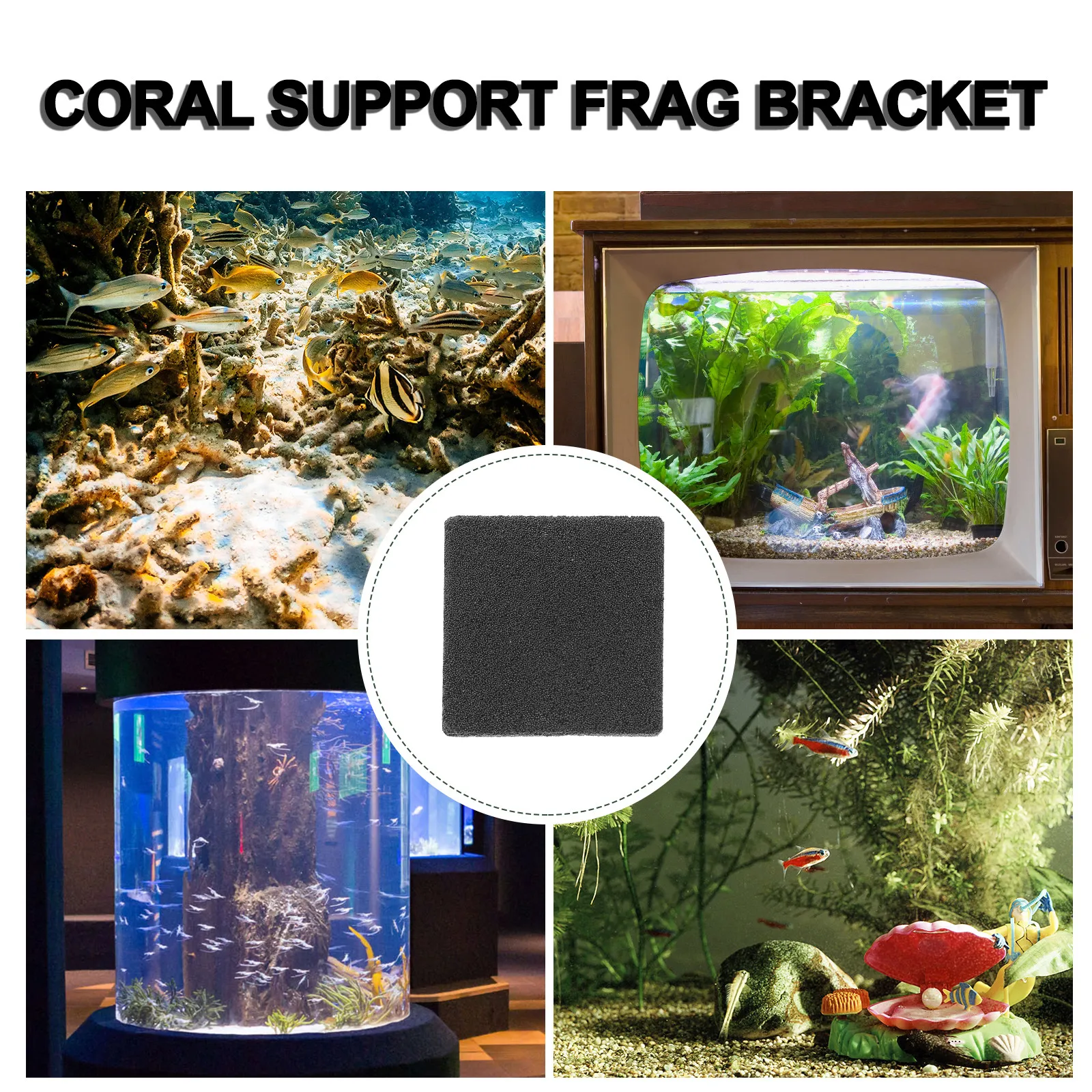 10 Pcs Ceramic Coral Frag Bases Square Aquarium Reef Breeding Stands Support Plates for Coral Farming