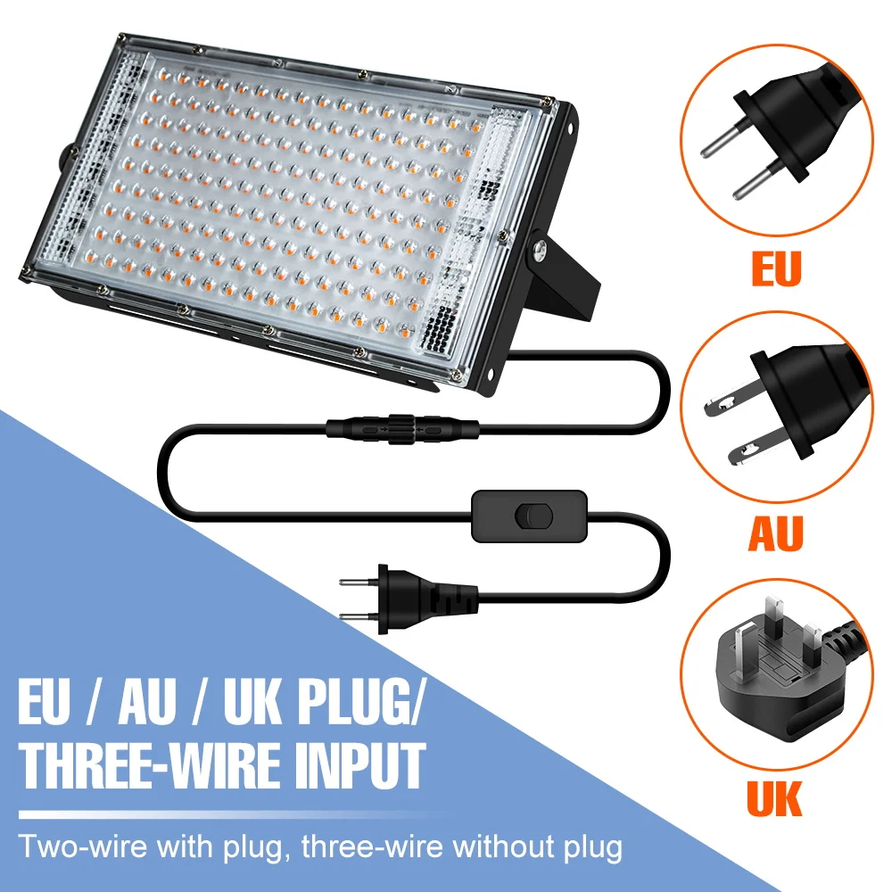 LED Plant Grow Light Full Spectrum Flower Seeds Vegetable Indoor Greenhouse Hydroponic Cultivation Growth Lamp 25W 50W 100W 200W