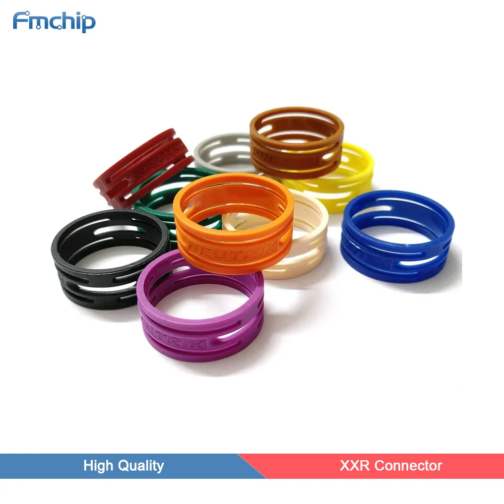 FMchip 10 Conectores XXR, Anillos de Silicona XXR-0 a XXR-9, 10 Colores, Anillos de Codificación de Color de Silicona