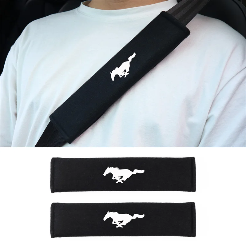 Car Seat Belt Cover For Ford Mustang GT Cobra Jet Super Snake Mustang Bullitt shoulder protector for car seat belts