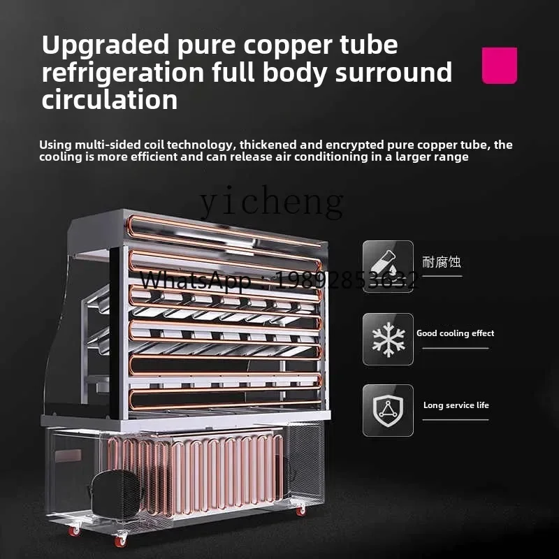 ZS  Display Cabinet Refrigerated Freezing Commercial Equipment Fresh-keeping  carte Counter Vegetable String Spray Refrigerator