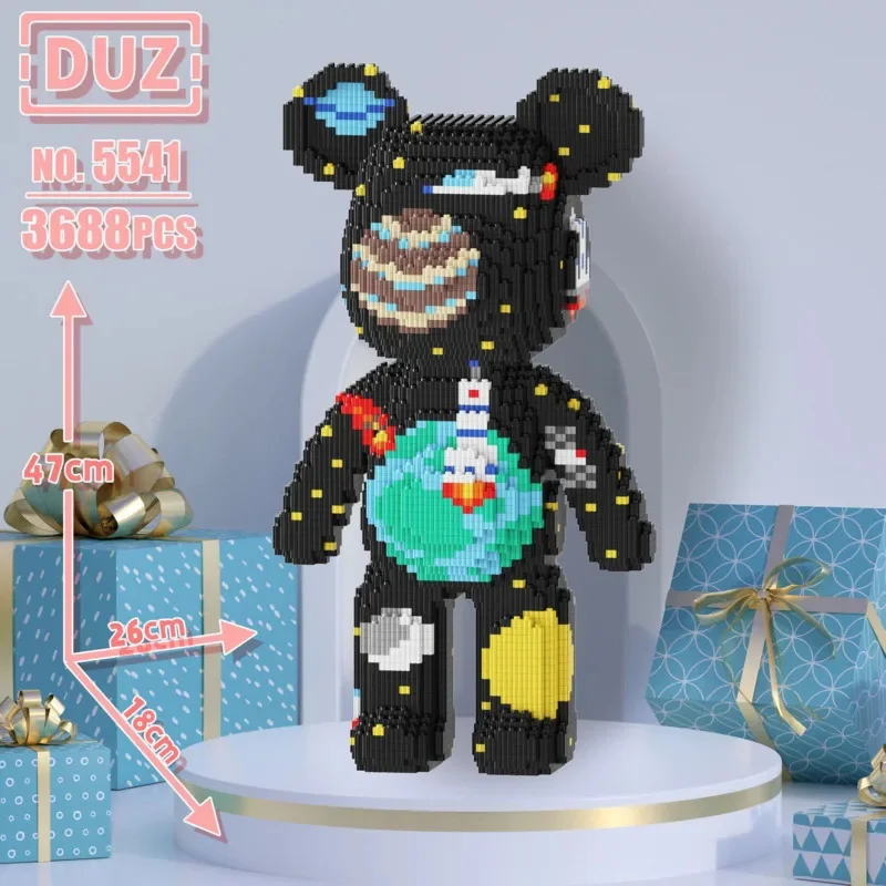 Bear Blocks Series Blocks DZ Small Particle Cartoon Splicing Block Decoration Student Unisex Extra Large Doll Gift Halloween New