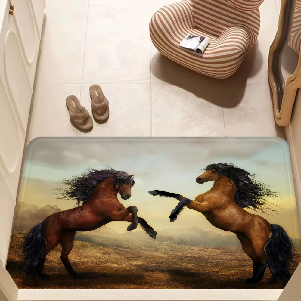 American Paint Horse Floor Mat Rectangle Anti-slip Home Soft Badmat Front Door Indoor Outdoor Mat Welcome Doormat