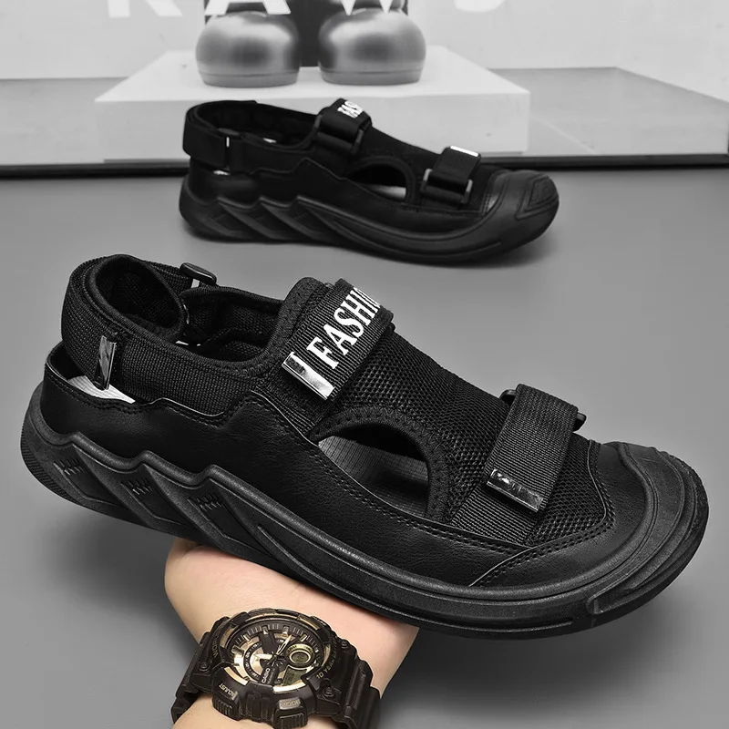 

Men's Summer Sandals Non-slip Wear-resistant Casual Shoes Mesh Hollow Outdoor Breathable and Comfortable Soft-soled Beach Shoes