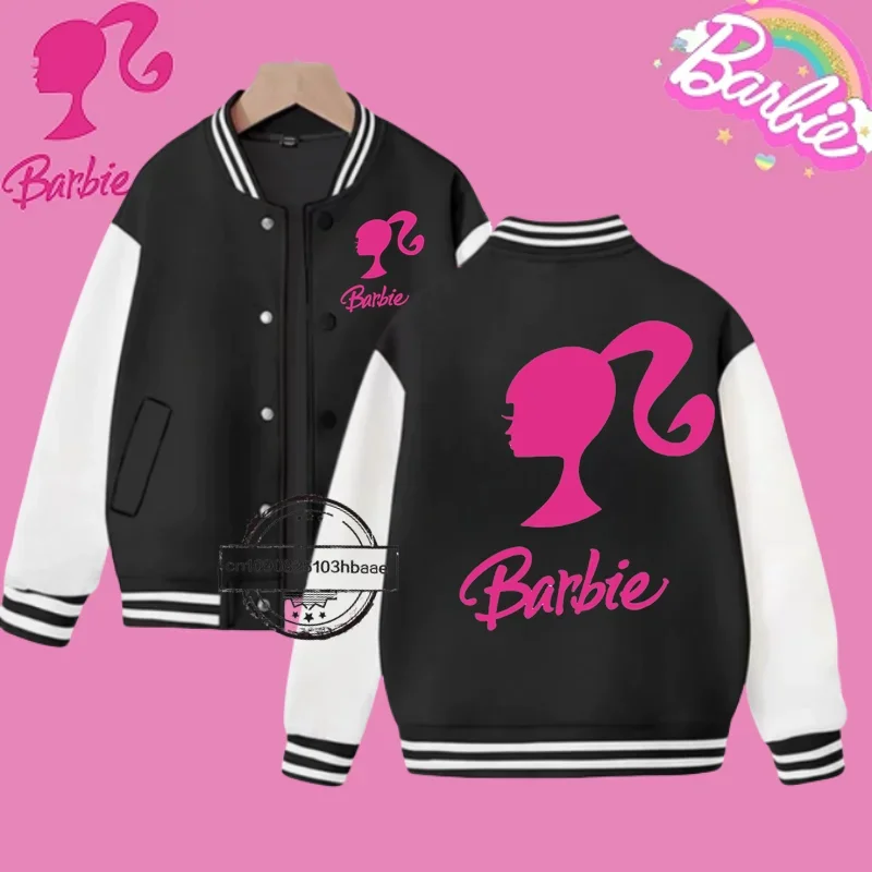 Disney Princess Kids Spring Jacket Barbie Baseball Uniform Cartoon Print Kawaii casual coat for boys and girls ages 2-14