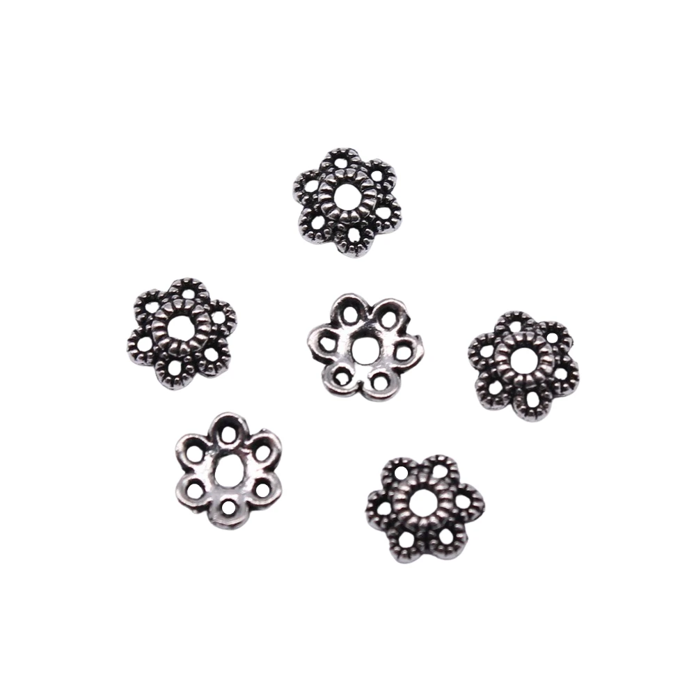 WYSIWYG 50pcs 6x6x2mm Bead Caps For Jewelry Making DIY Jewelry Findings Alloy Charms Pendant