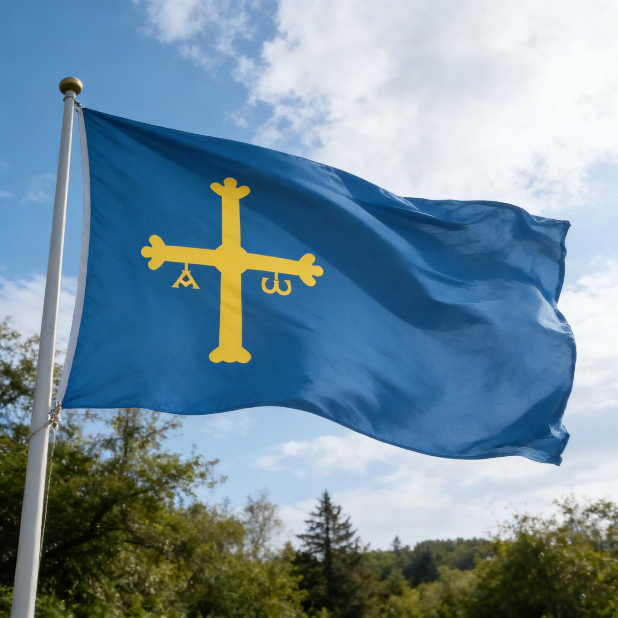 3x5ft High Quality Asturias Kingdom Flag, Bright Colors, Produced By Professional Flag Factories, Can Be Used In Multiple Venues