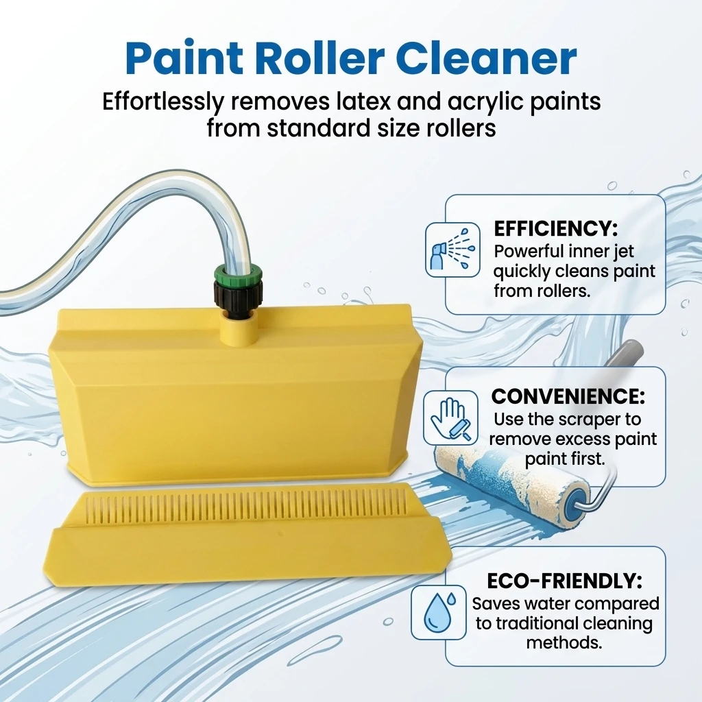 Paint Roller Washer Quick Wash Scraper for Home Painting DIY Maintenance Professional Tool Durable Metal Plastic Cleaner