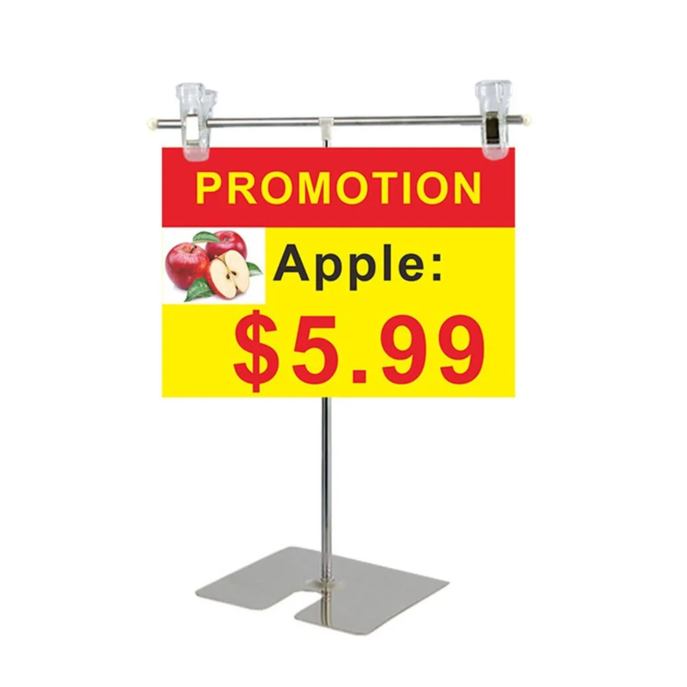 

2 Pcs Easy to Install Stand Poster Display Large Clip Height Adjustable Holder Multipurpose Advertising Spacing