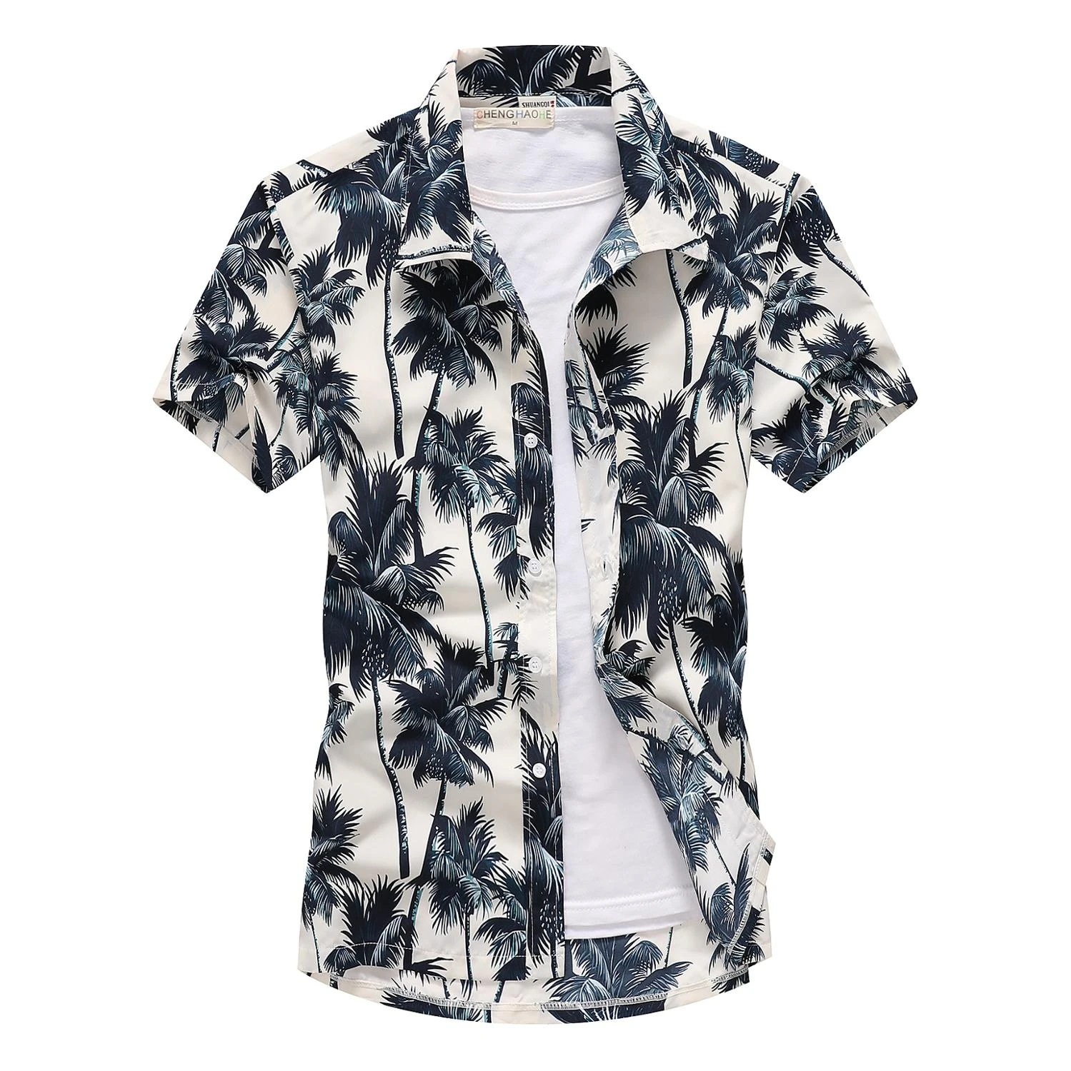 2022 Casual Bloemen Strand Mannen Shirt Zomer Korte Mouw Hawaiian Shirts Voor Mannen Plus Size Snel Droog T-shirt mannen Kleding Camis