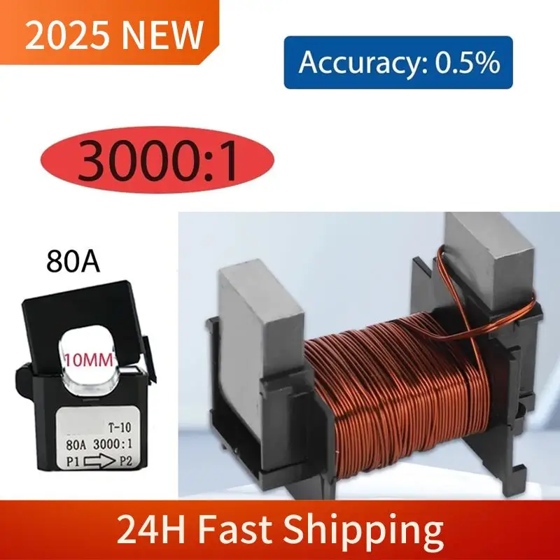 2025 Trend 3000/1 Mini Split Core Stromwandler Sensor AC Offener Typ CT 80A Klemme Hochfrequenztransformator