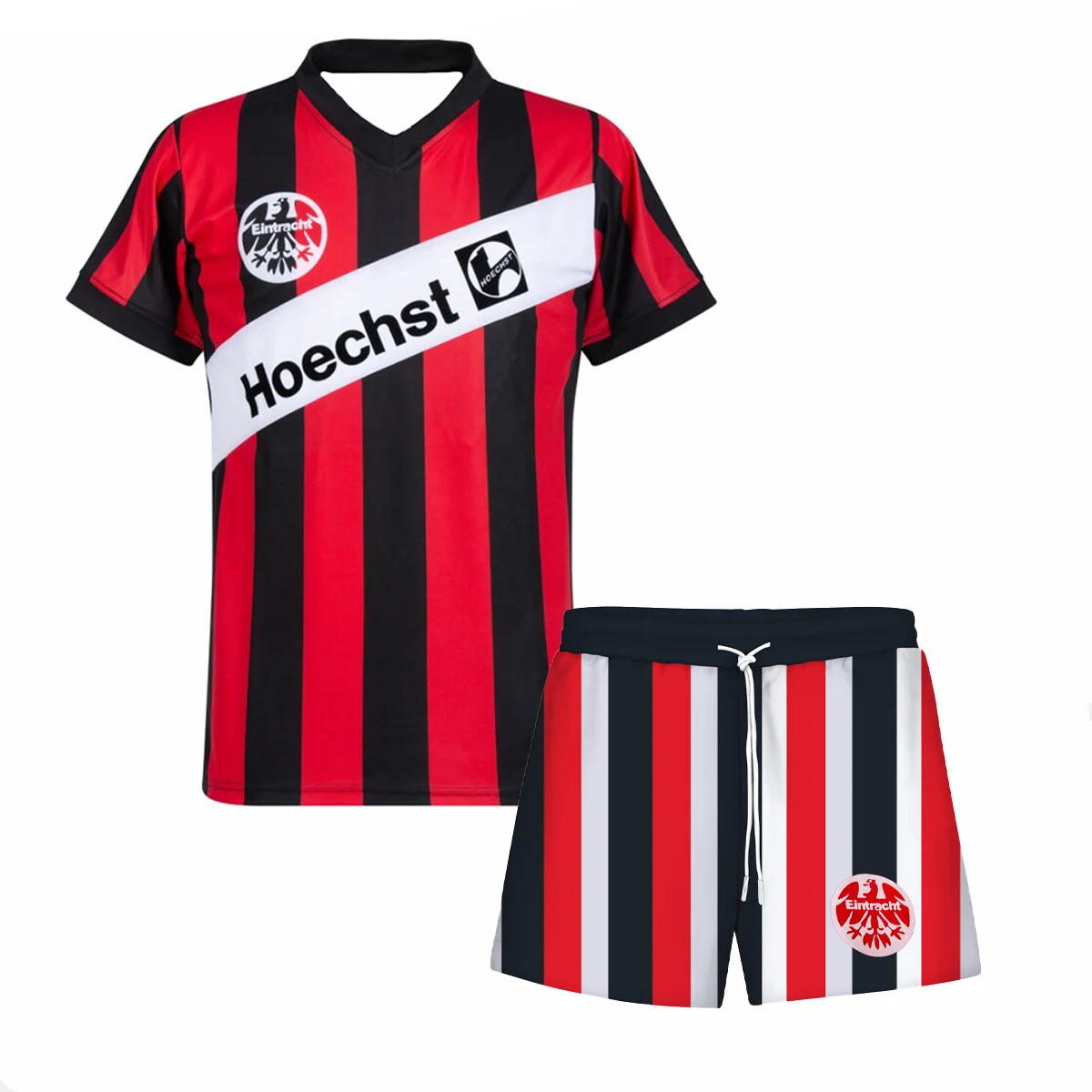 

Vintage Style Eintracht Frankfurt Retro Jersey Man Women Sport Casual Comfort T-Shirt Shorts Sets 3D Fashion Clothes 1990-91
