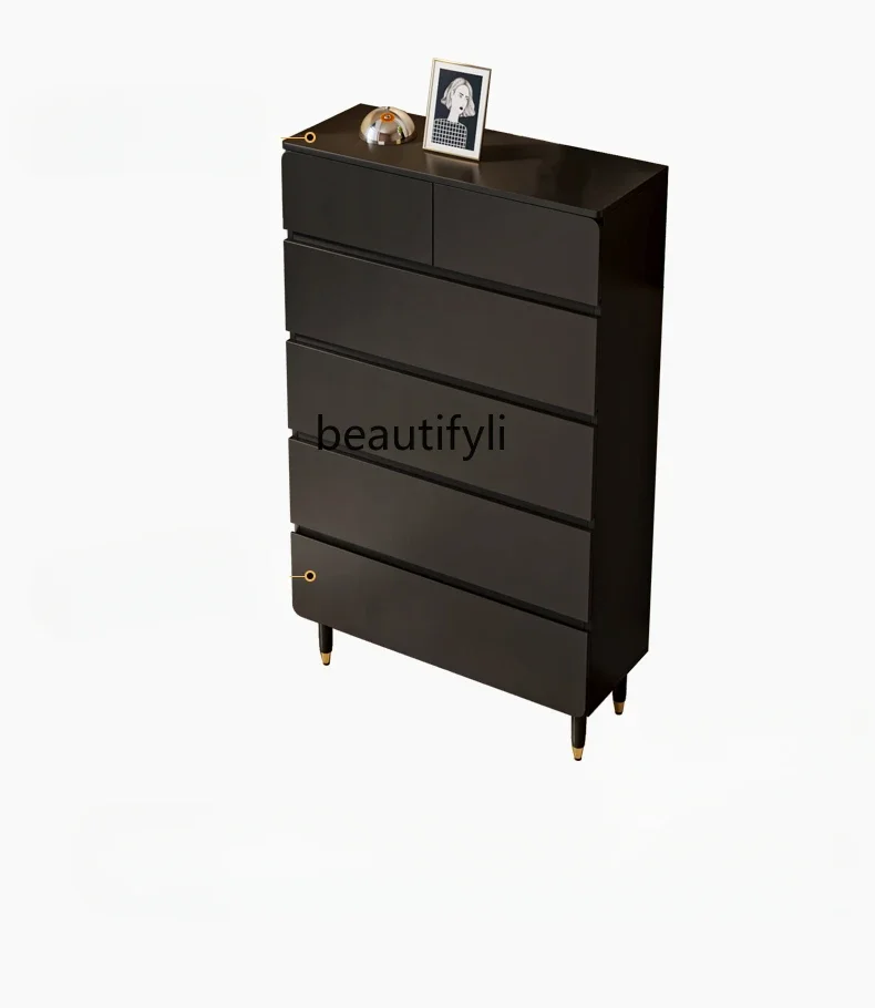 

A15 French Retro Chest of Drawers Storage Storage Wall Ultra-Thin Drawer Clothes Closet