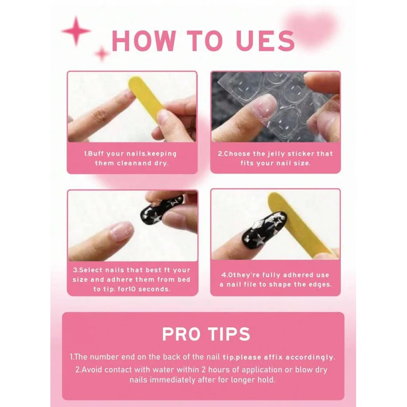 10개입 달콤한 핑크 짧은 사각형 수제 착용 가능한 네일, 네일 아트, 2D 만화 네일, 모든 여성 및 소녀들의 일상 착용에 적합