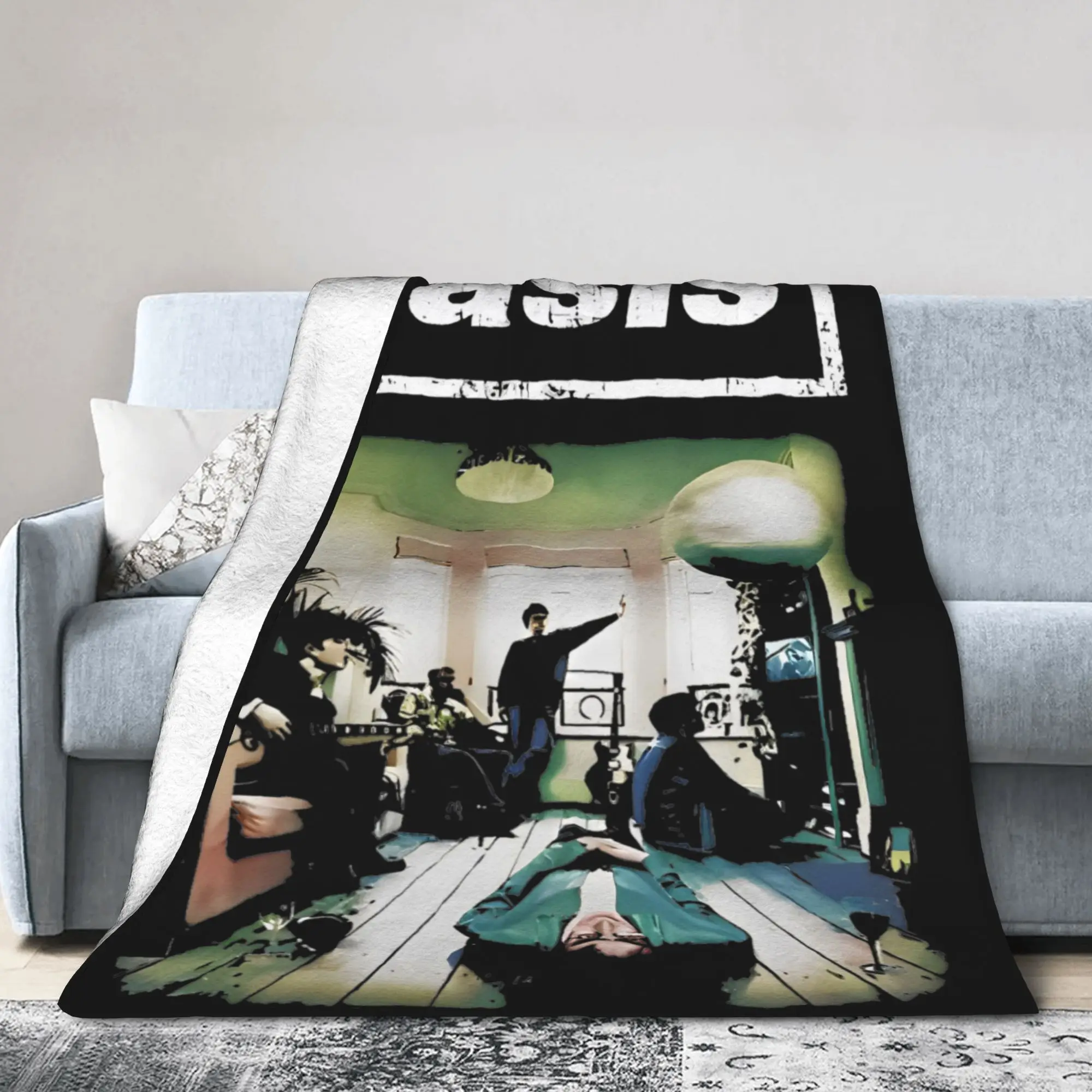 O-Oasis Band 90's Music Pop Rock Blanket Flannel Air Conditioning  Portable Lightweight Thin Throw Blankets Plush Thin Quilt