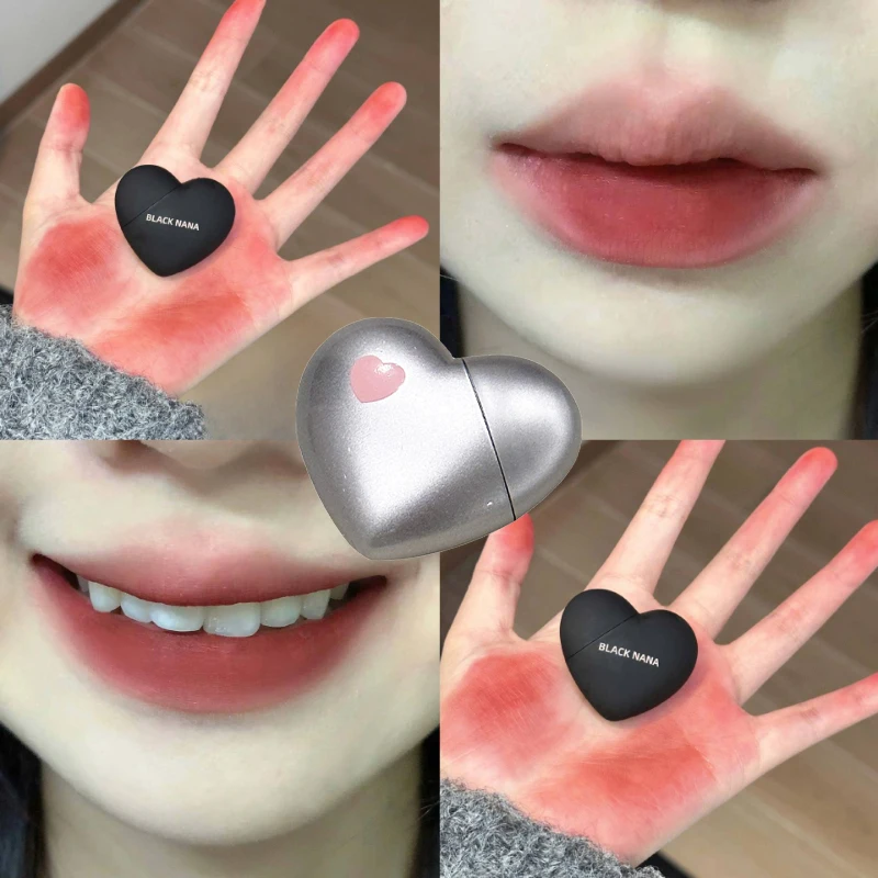 Velvet Matte Lipstick Lip Mud Black Silver Heart Lip Gloss Lips Palette Nude Waterproof Lasting Lips Tint Mini Cosmetics Makeup