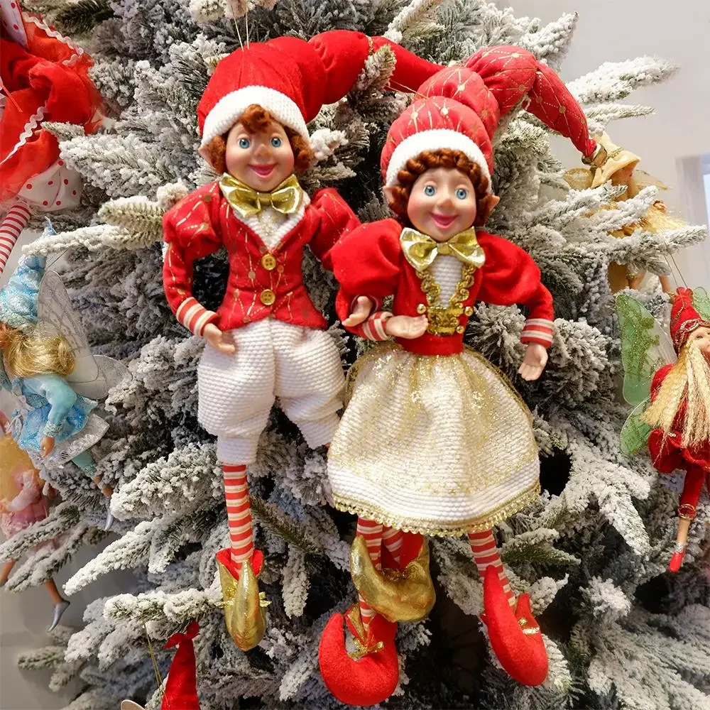 Imagem -04 - Elf Couple Plush Dolls Toys Christmas Tree Pendant Drop Ornamentos Pendurado Decoração Ano Novo Presentes de Natal para Crianças Par