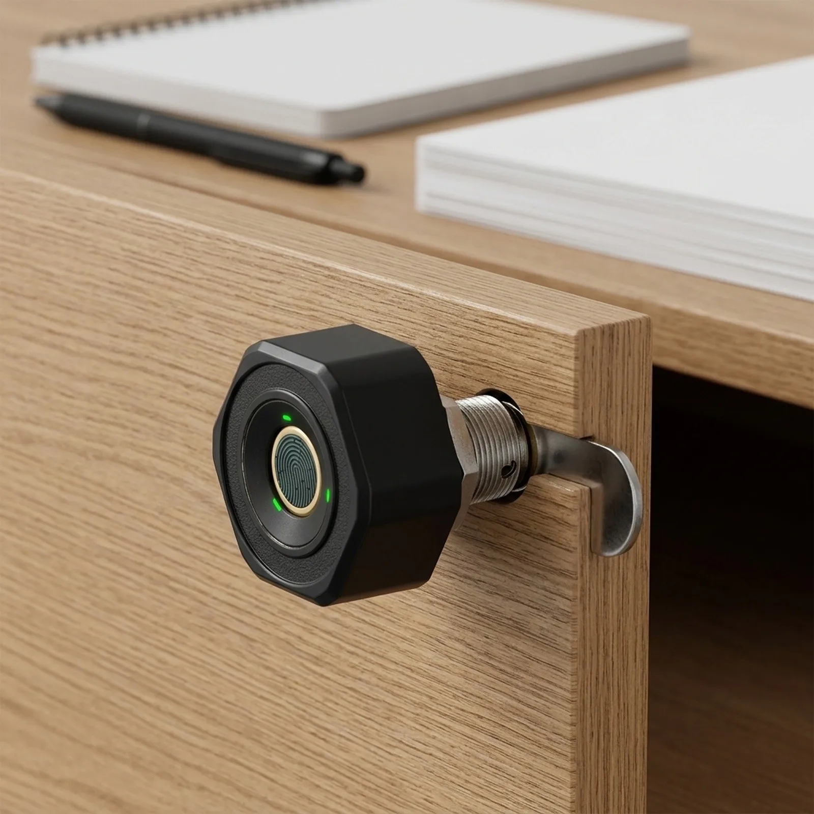 Biometric fingerprint lock for secure drawer for access designed for bedside tables and cabinets zinc alloy construction