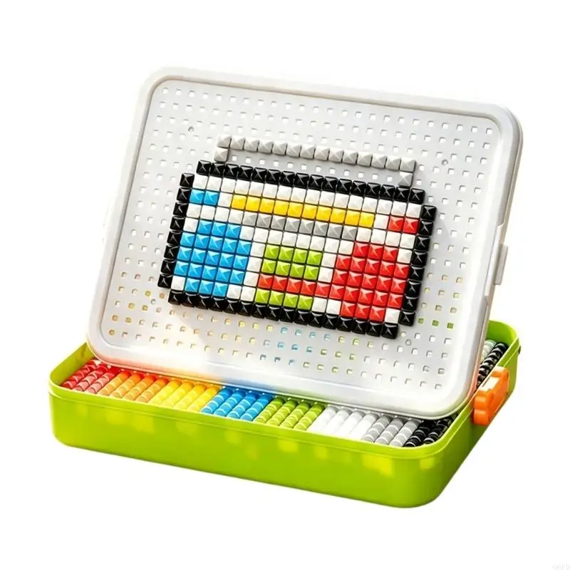   Portable Puzzle Toy Set with 480 Mushroom Pieces for Kids Activity