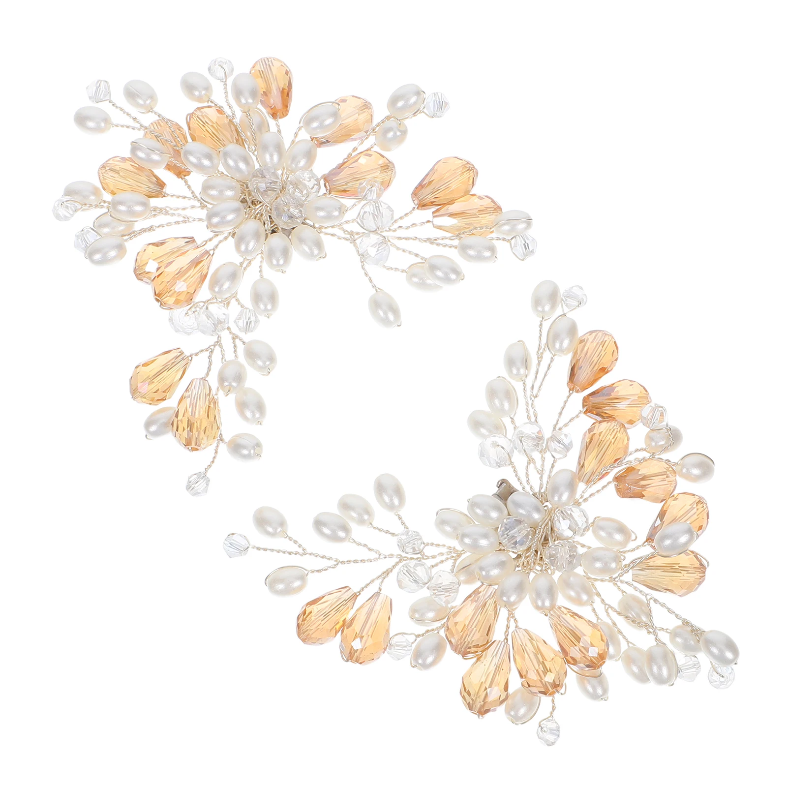 

1 Pair Crystal Pearl Clips Wedding Bridal Rhinestone Detachable Accessories Women Heels Decorative Shoe Buckles Flower Charm