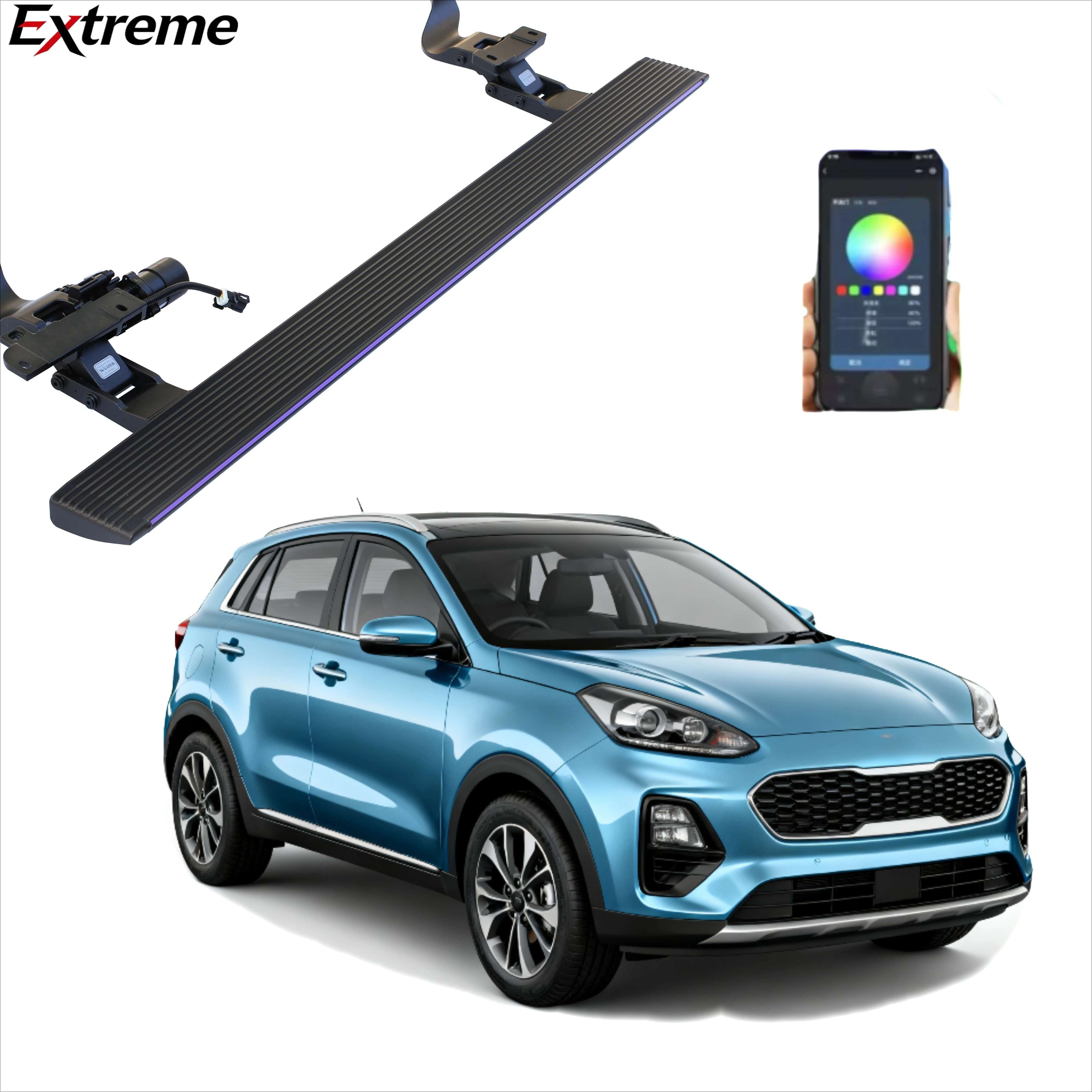 

EXTREME Manufacturing Factory Aluminum Alloy Electric Side Steps for Kia KX3 15-25 Electric Running Board OEM/ODM