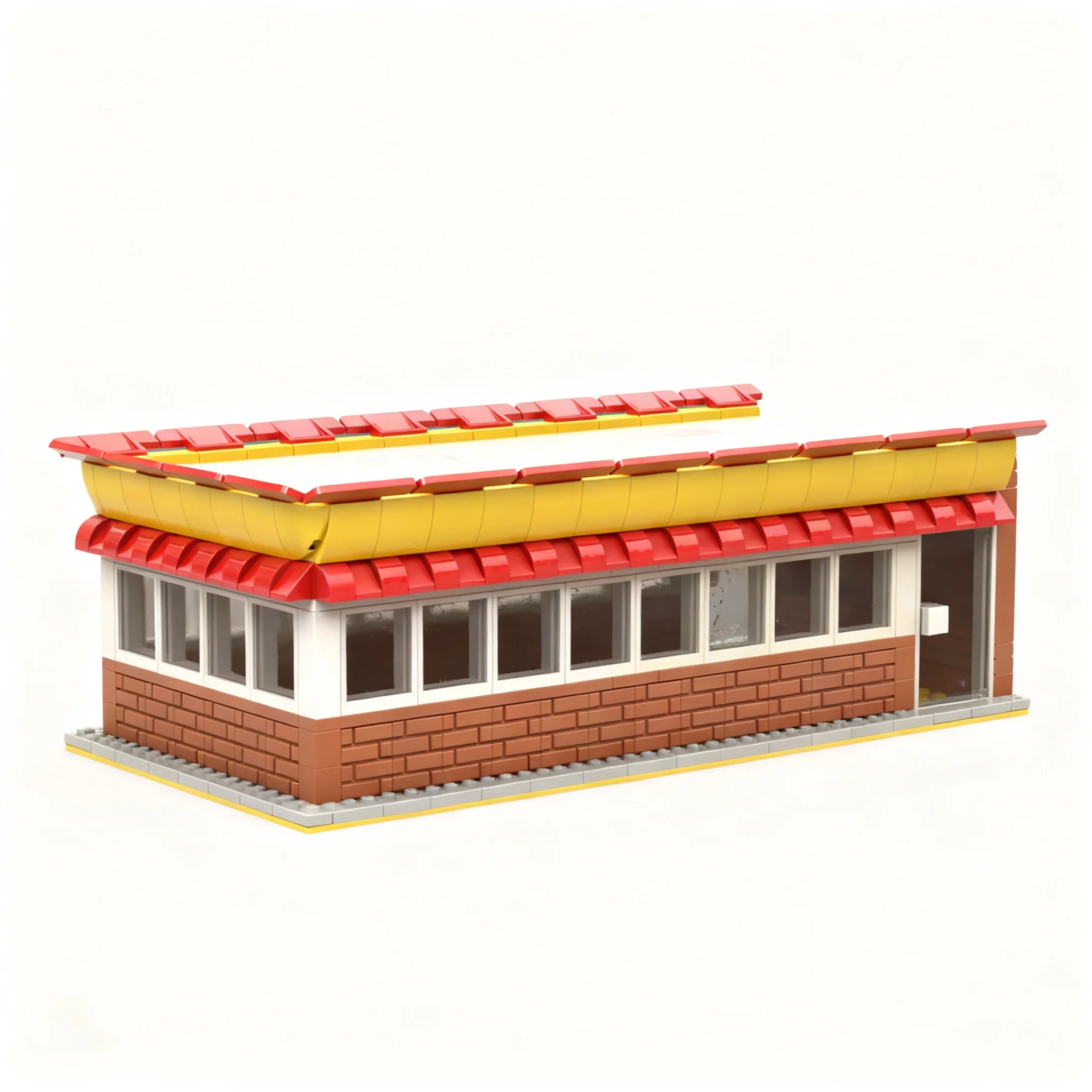 540pcs MOC Modular Buildings Waffle House Model Building Blocks Toy Construction Christmas Gifts Brick Idea 3D Birthday Creative