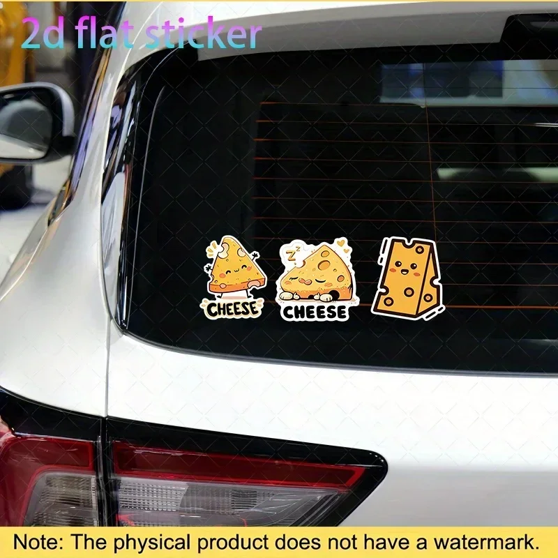 6 قطع/مجموعة ملصقات سيارة تميمة الجبن الممتعة، مجموعة ملصقات ألبان مفعمة بالحيوية لأسطح مصدات السيارة، رائعة لإضافة مظهر جميل