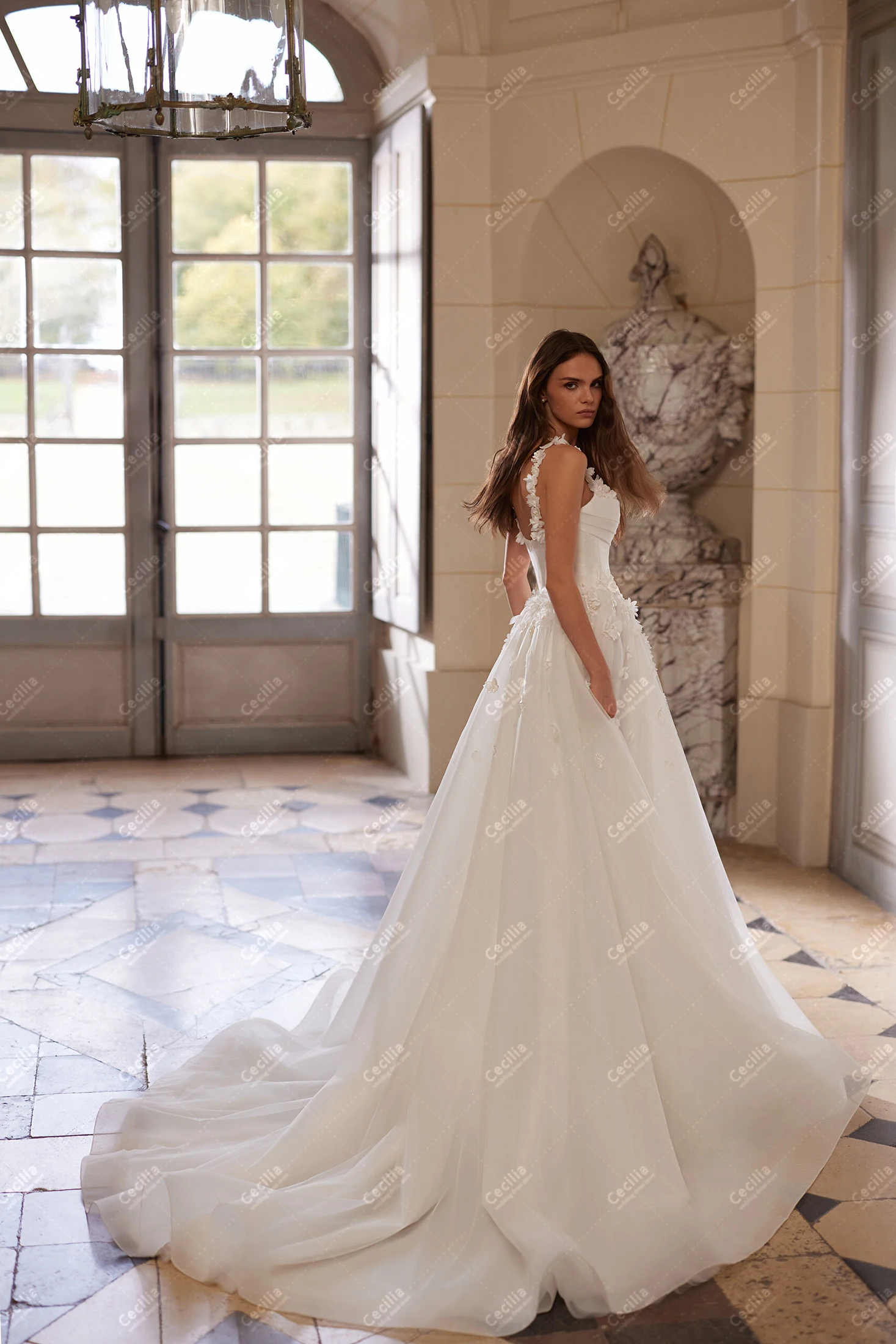 Charming Wedding Dresses A Line Tulle Tiered Bridal Gowns Elegant Robes Princess Sleeveless Pretty Vestidos De Novia Customized