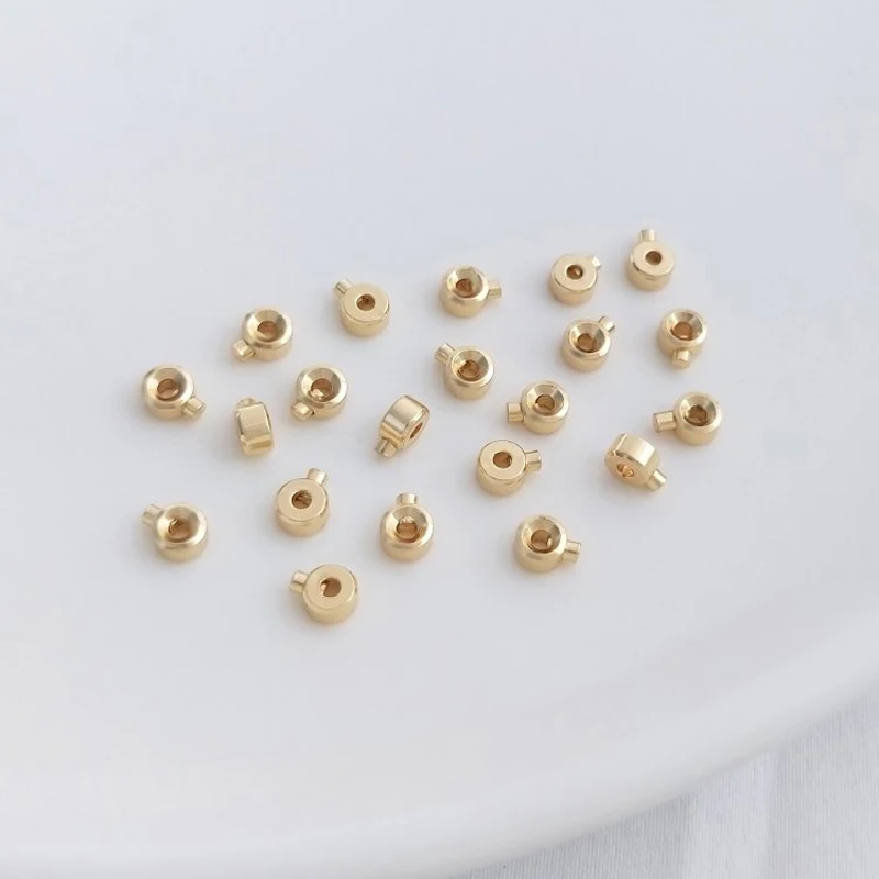 10PCS 14K Gold Filled Used For DIY Handmade Accessory Bracelet Closure Buckle Positioning Buckle Material for Jewelry Buttons