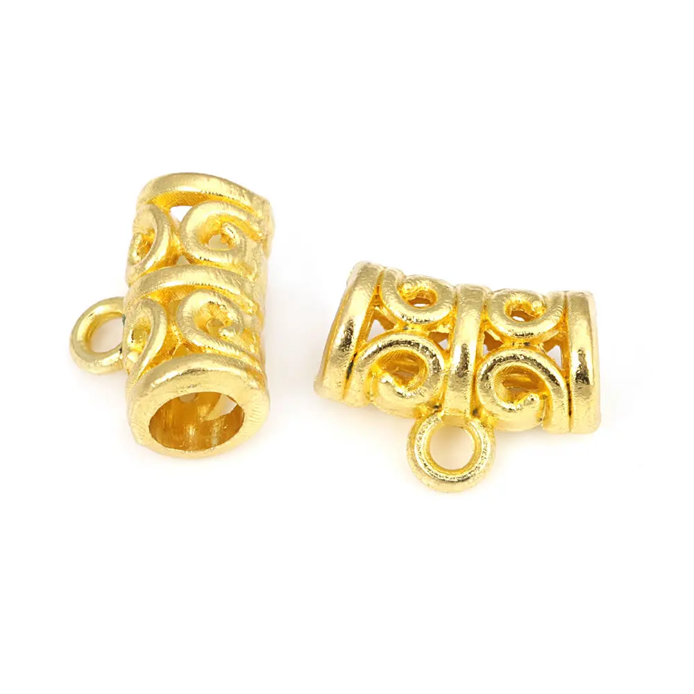 50PCS Gold Color Zinc Alloy Large Hole Beads Charms Connector Diy Jewelry Making Supplies Necklace Accessories for Women