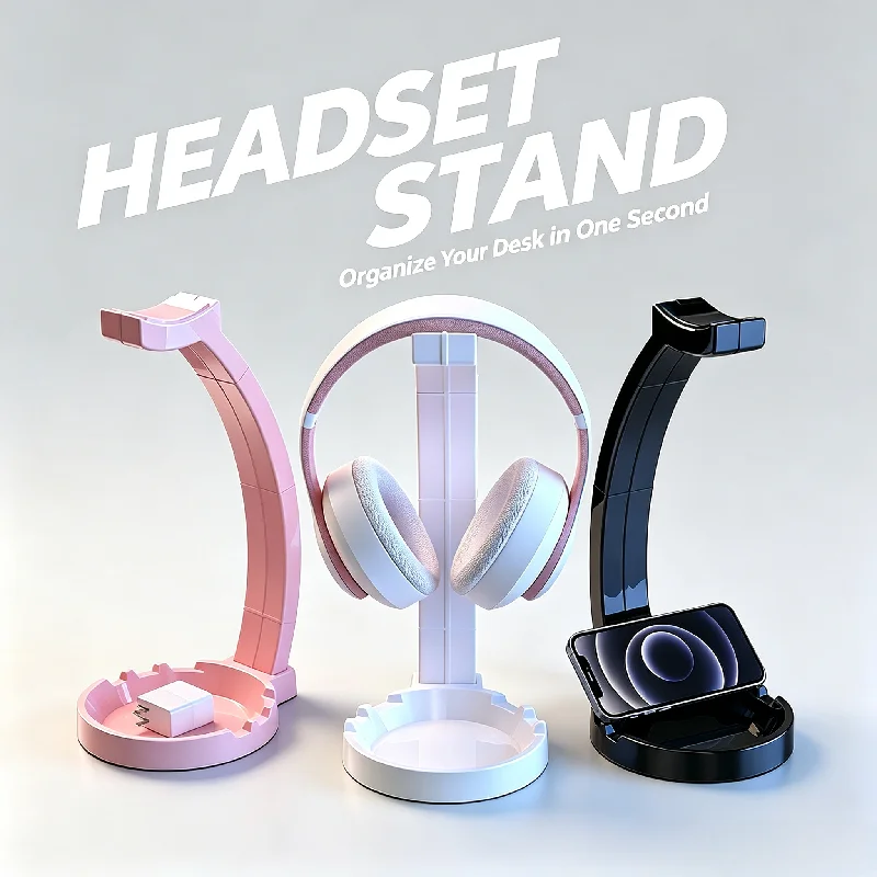 Headphone Stand Desk - Soporte para auriculares con bandeja de