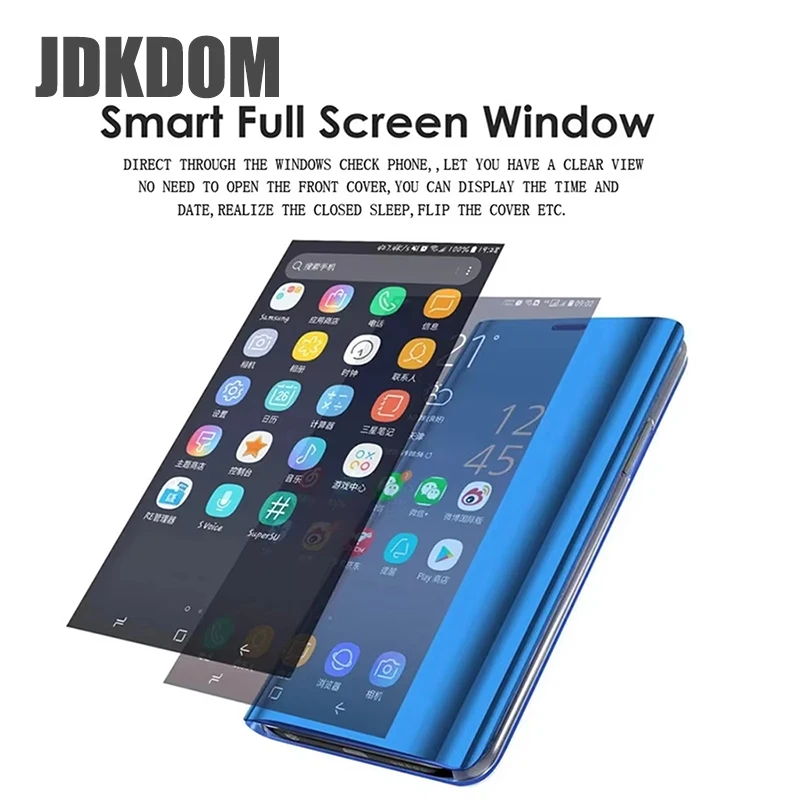 JDKDOM حافظة هاتف جلدية قابلة للطي بمرآة ذكية لهاتف Xiaomi Poco M6 X6 F6 X7 Pro غطاء حماية مقاوم للصدمات لهاتف Xiaomi Poco C75 C65 #3