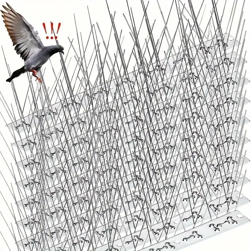 Stainless Steel Anti-Pigeon Spikes Raccoon Birds Repellents Bird Deterrent Spikes Nails for Roof Fence Balcony Outdoor Repeller