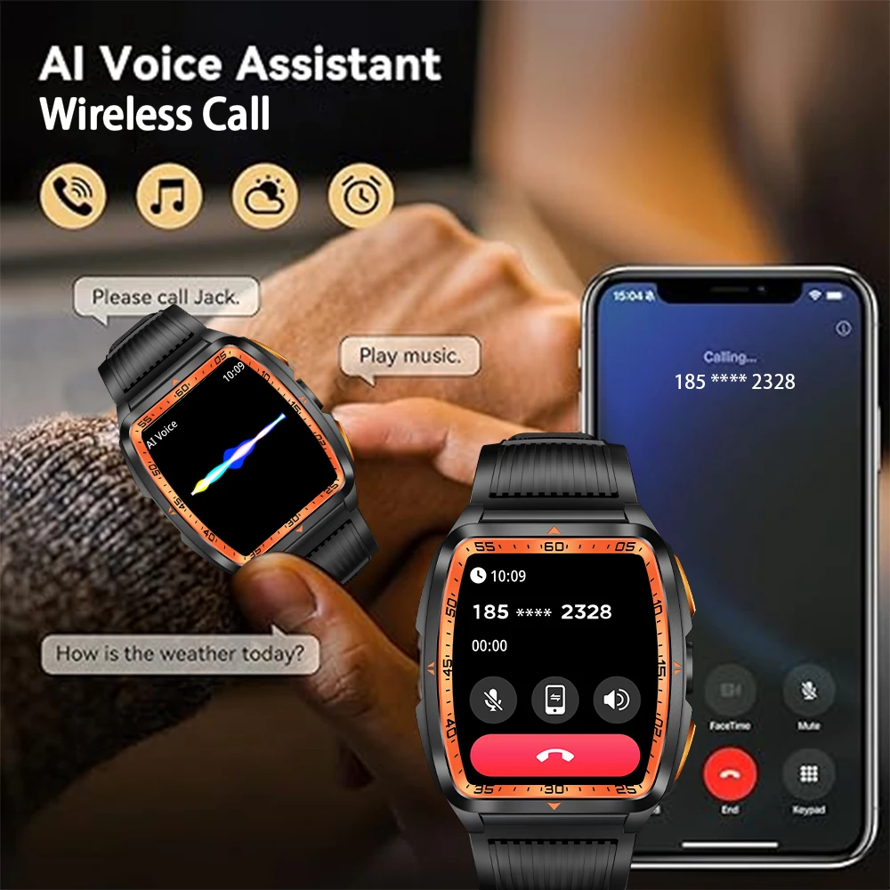 SENBONO ساعة ذكية بلوتوث دعوة مصباح ليد جيب 400mAh بطارية متعددة الرياضة وسائط جهاز تعقب للياقة البدنية مقاوم للماء ساعة ذكية للرجال