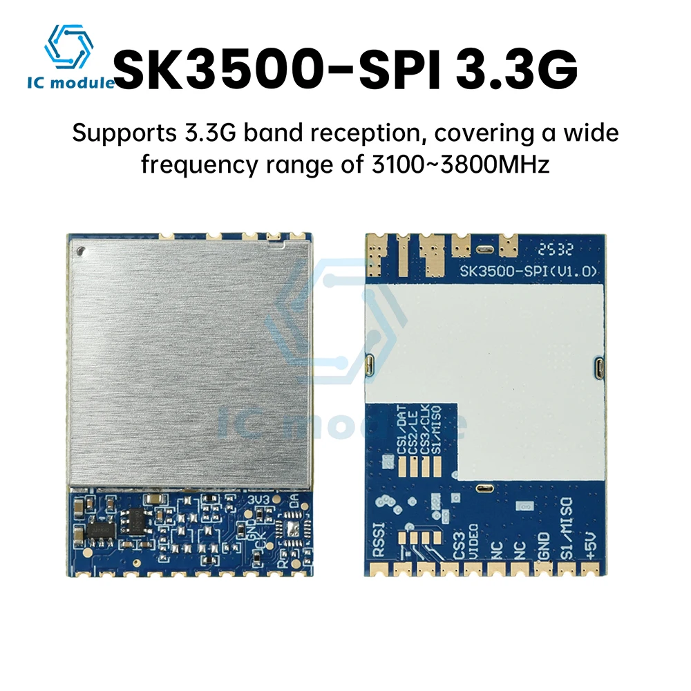

SK3500-SPI 3.3G Image Transmission Module FPV Analog Video Receiving Module 3100-3800MHz for Drone Racing