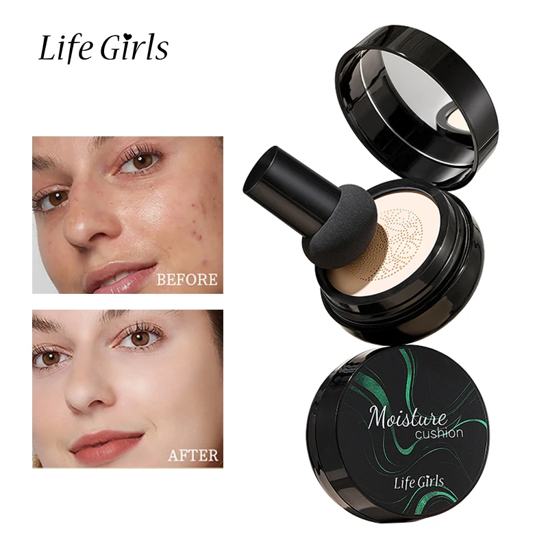 Life Girls Fungo Umidità Cuscino d'aria Texture liscia e cremosa Fondotinta Coperture Le imperfezioni Crea un trucco impeccabile con base leggera