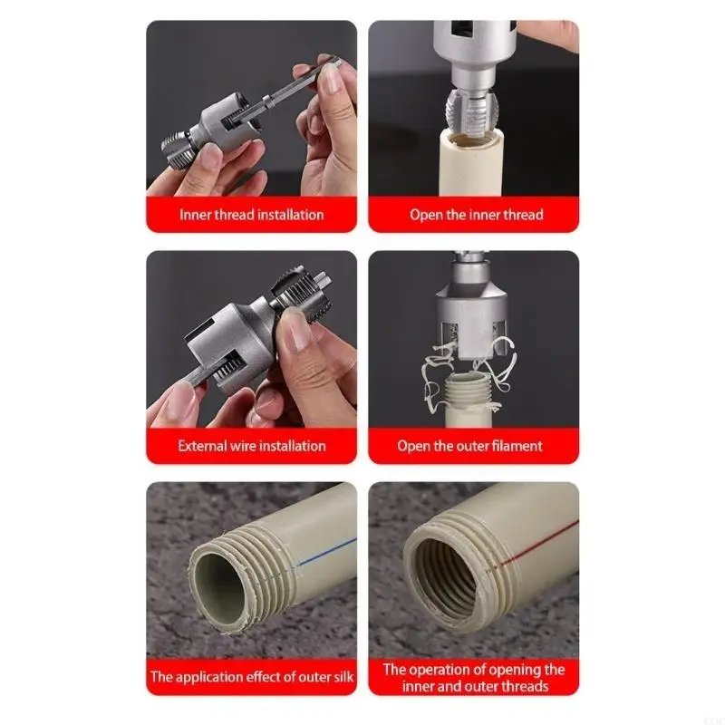 WXTC 3/4 waterpijpdraadopener interne externe geïntegreerde waterpijp draadopener voor elektrische boor