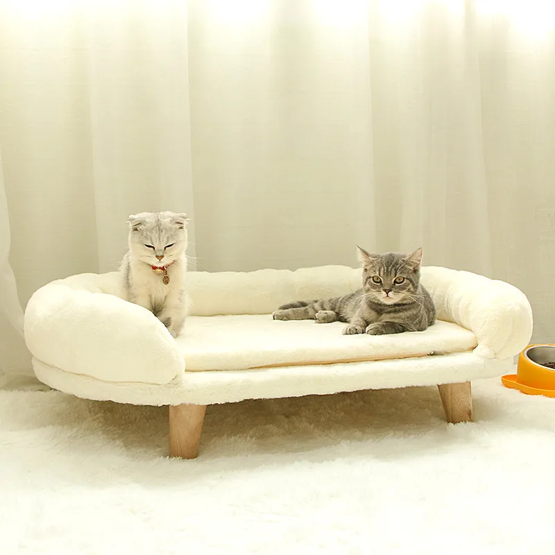 Special sofa bed for puppies, off the ground, cushion for autumn and winter warmth, sleeping pet cat, teddy bear bed