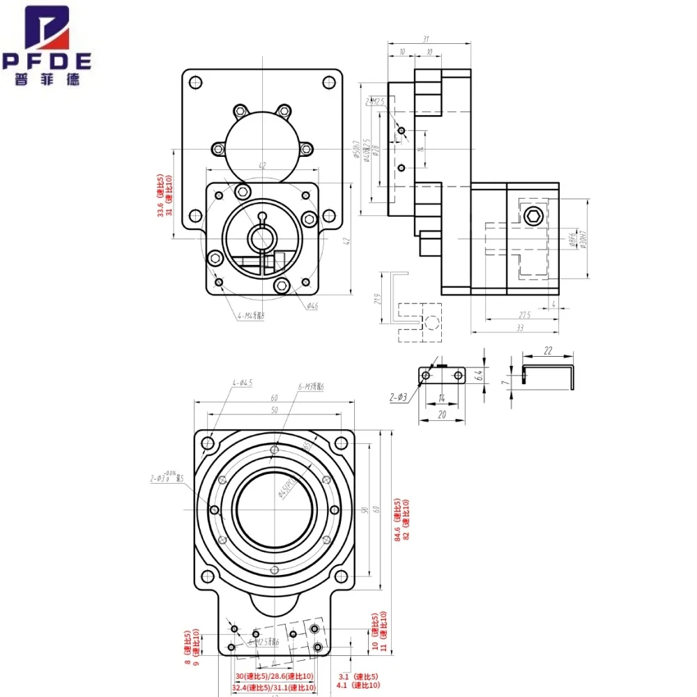 360° Positioner Hollow Rotary Table ZCT60  CNC Turntable Electric Circular Rotating Actuator for 60 Servo 100W