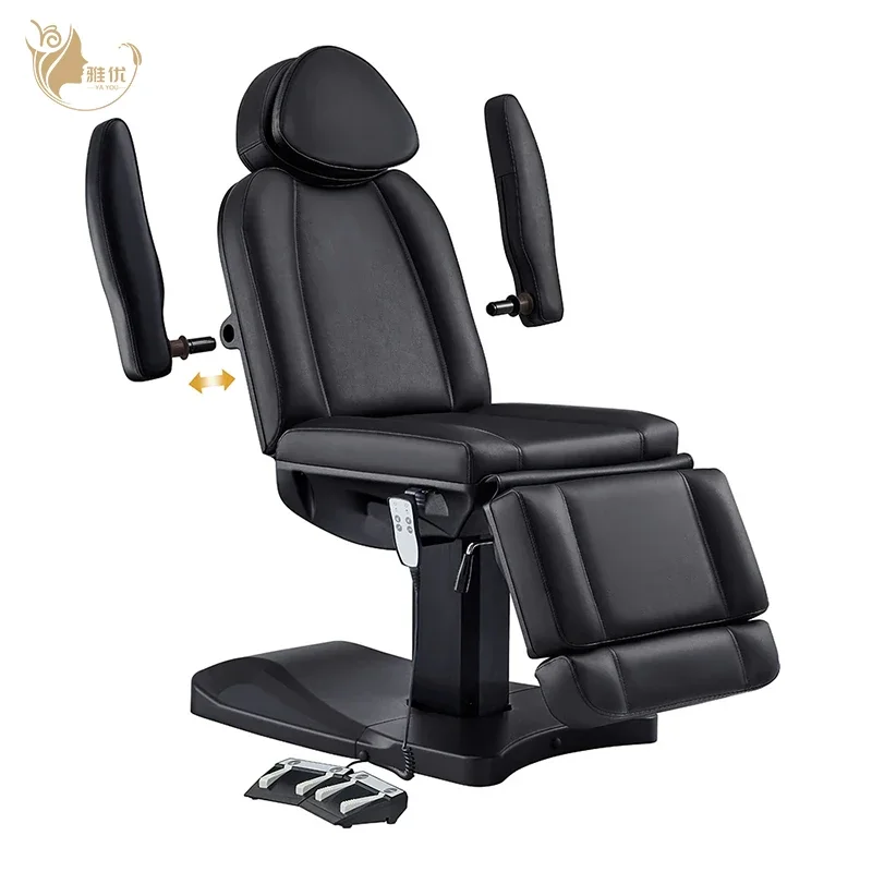 Hot Sale Black Four Motor With Foot Control Beauty Massage SPA Bed Electric Tattoo Bed For Beauty Salon