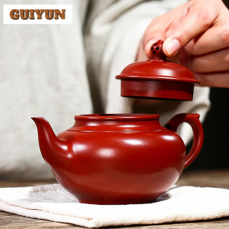 300ml Handmade Yixing Purple Clay Teapot Artists Handmade  Laughing Sakura Pot Raw Ore Dahongpao Mud Kettle Chinese Zisha Teaset