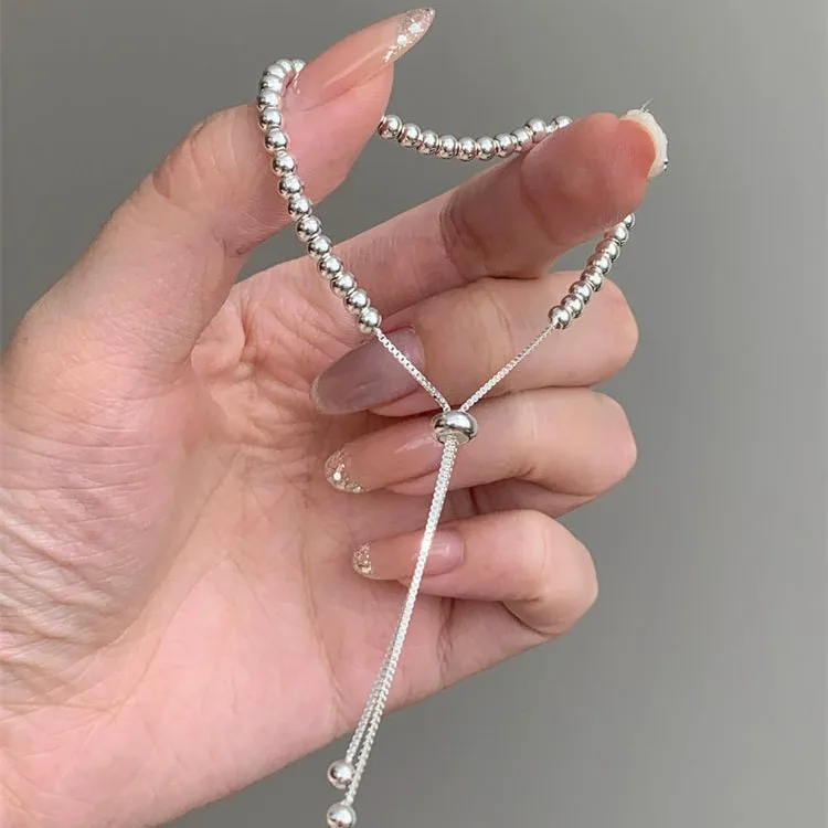 925 Sterling Silver Beautiful Bead Bracelets For Women Korean Fashion Designer Adjustable Bead Bracelet Luxury Original Jewelry - Image 4