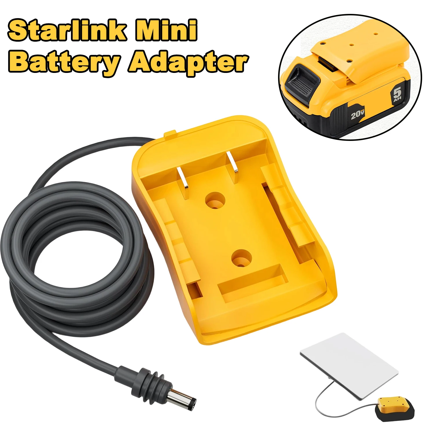 Starlink Mini Battery Adapter Compatible with for DW Batteries, 1 FT Cable Charger Compatible for DW 18-20 V Battery