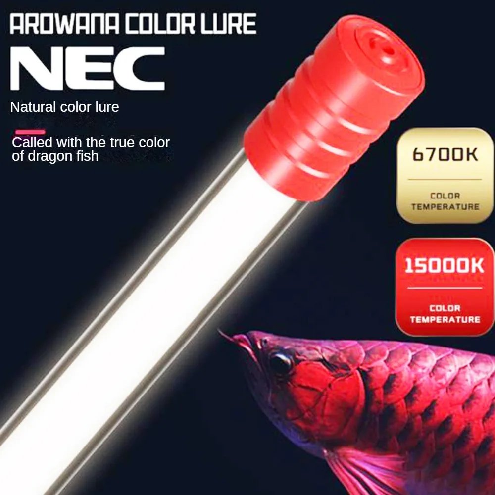 

Submersible LED Fish Tank Light, Red Gold Arowana Color Enhancement,3 Primary Color LEDs,T8 Aquarium Light, 6700K, 15000K