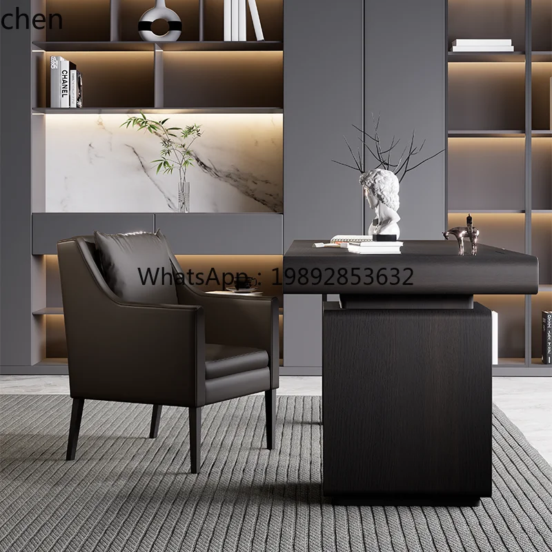 desk solid wood adult small apartment living room modern host hidden cabinet office computer desk