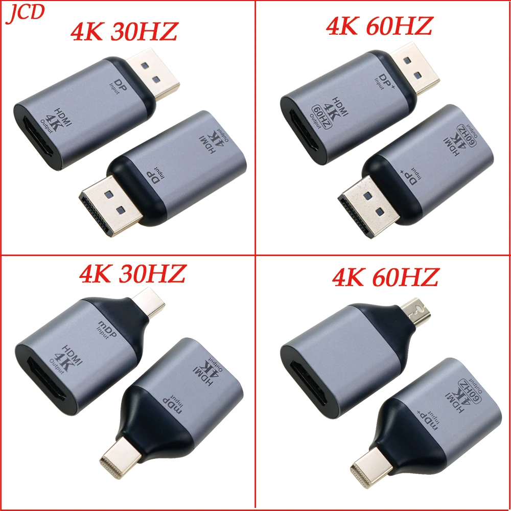 

1PC Mini DP/DP to HDMI Adapter Converter 4K@60Hz/30HZBi-Directional DP to Mini DP Male to Female Cable Extender for MacBook Pro